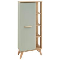 SZAFKA ŚREDNIA SALVIE - kolor dębowy/pastelowa zieleń, Romantik / Landhaus, materiał drewnopochodny/szkło (50,5/128/33cm) - Xora