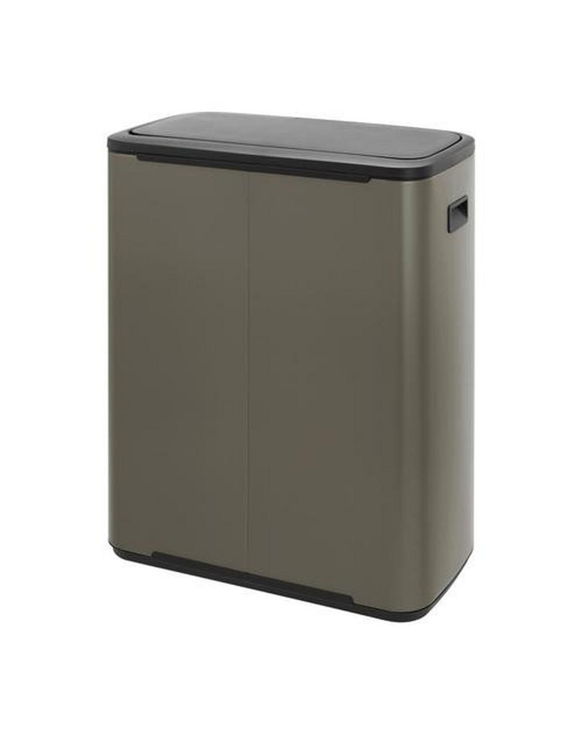 KOSZ NA ODPADY 221521 - kolor platynowy/czarny, Design, tworzywo sztuczne/metal (54,5/65,6/31,2cm) - Brabantia