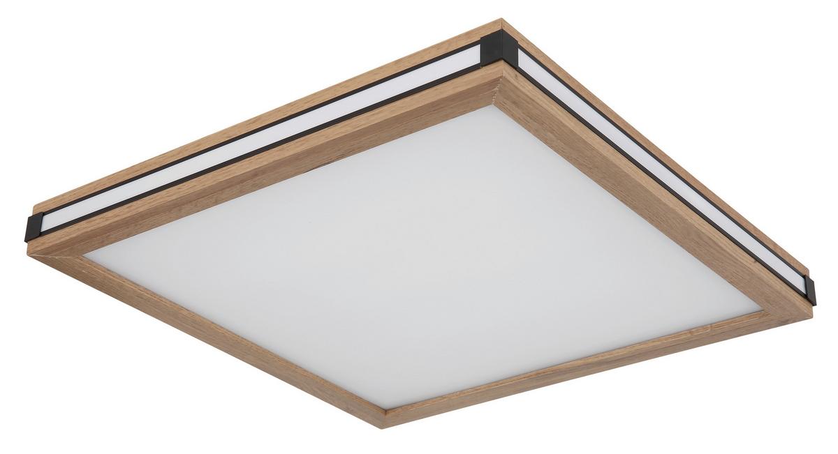 Stropna Led-svetilka Carla, S Sijalko - črna/bela, Natur, kovina/umetna masa (45/45/7,5cm) - Globo