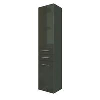 Seitenschrank Florida in Graphitfarben - Chromfarben/Grau, MODERN, Holzwerkstoff/Metall (40/180/35cm)