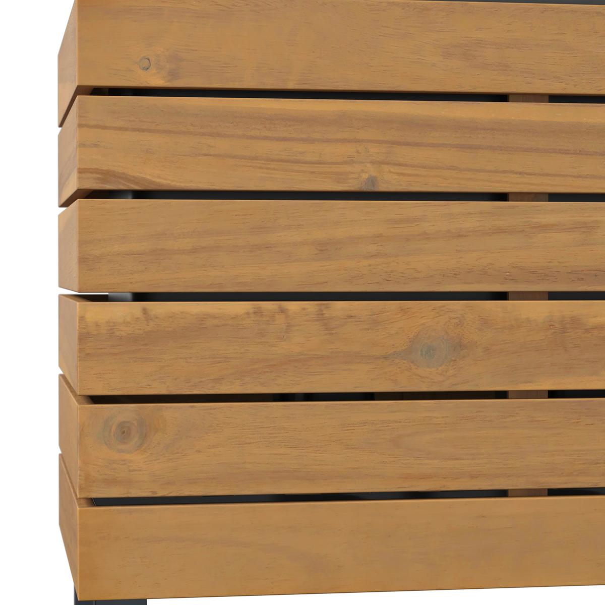 Hochbeet Marlo Echtholz massiv ca. 69x41x26 cm - Schwarz/Akaziefarben, MODERN, Holz/Kunststoff (69/41/26cm) - Bessagi Garden