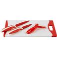 Schneidebrett Conny in Rot, 4-teilig - Rot/Weiß, Kunststoff/Metall (20/0,9/29cm) - Mömax modern living