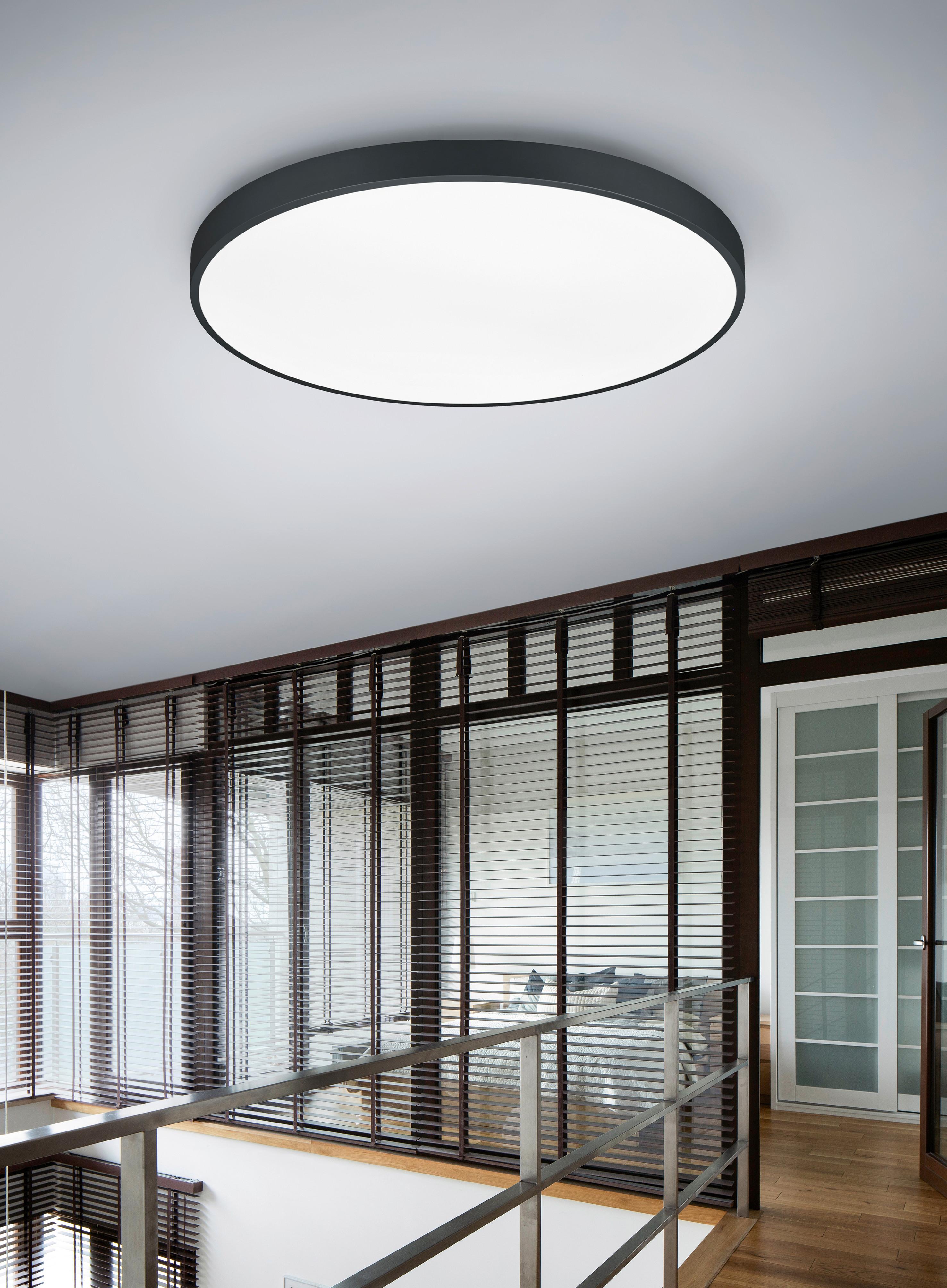 LED-Deckenleuchte Waco Schwarz max. 51 Watt - Schwarz, Design, Metall (75/6,5cm) - Trio Leuchten