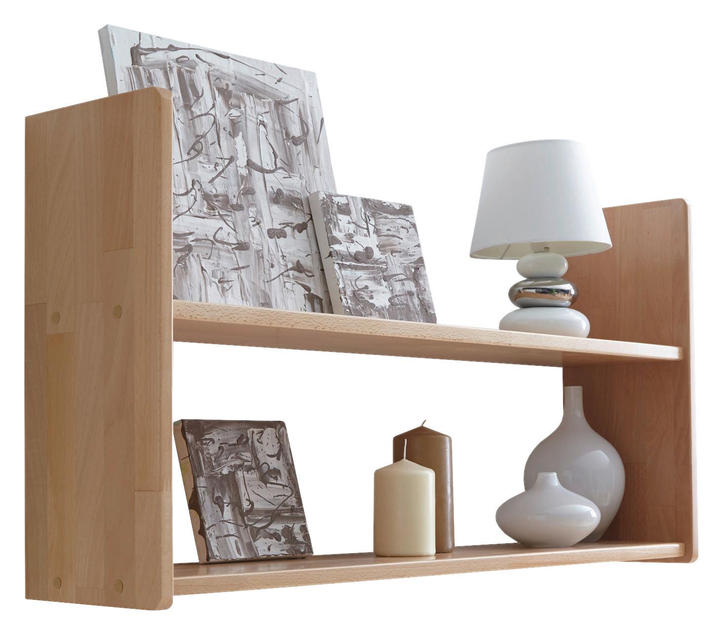 Wandregal Simone Echtholz - Buchefarben, Basics, Holz (90/45/20cm) - Livetastic