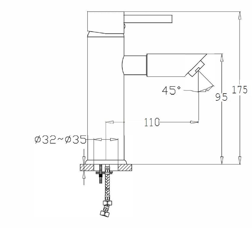 Mosdó Csaptelep Sanotrend 88006 - krómszínű, fém (17,5/13/5cm) - Sanotechnik