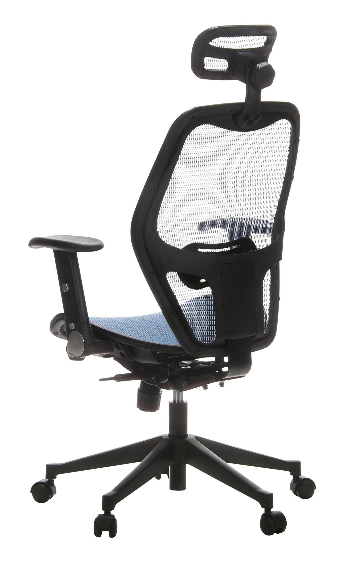 Pisarniški Stol Air-port, Modra - modra/črna, Basics, umetna masa/tekstil (59/117/48cm) - MID.YOU