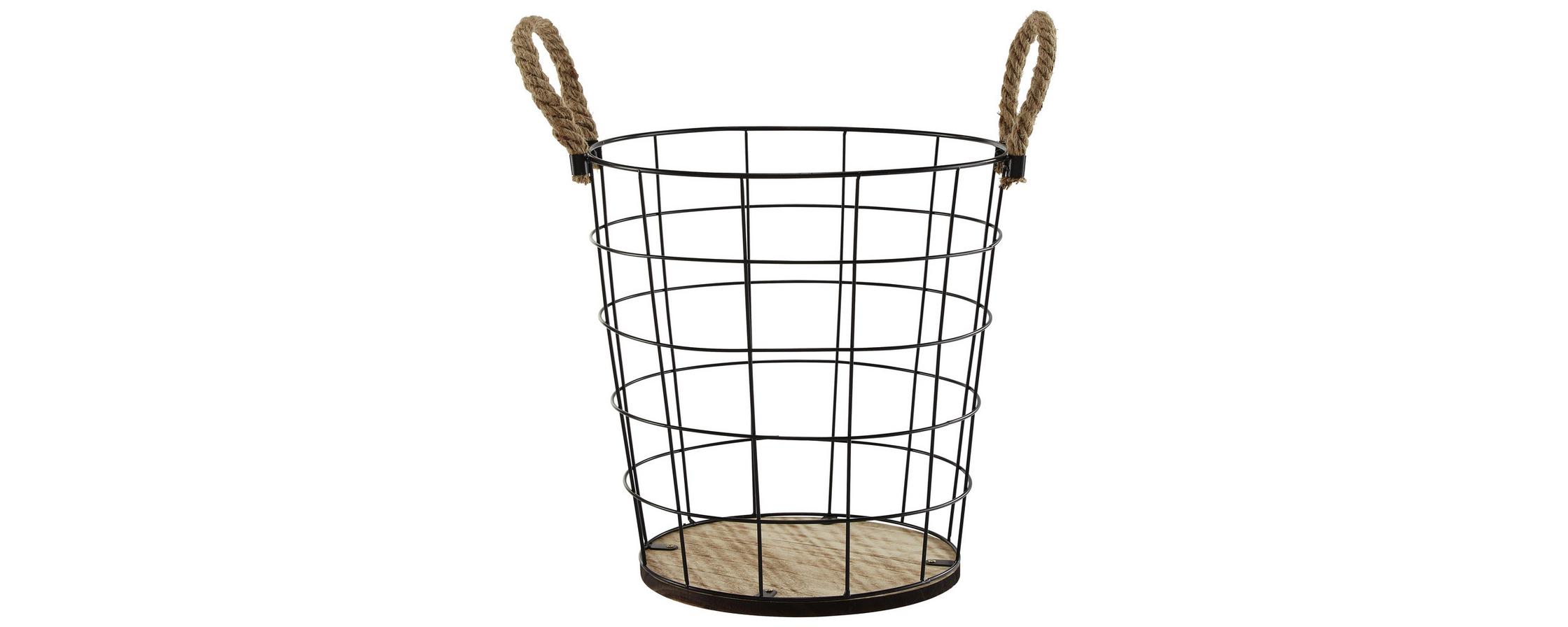 Košara Matt - smeđa/crna, Basics, drvo/metal (31/32cm) - Modern Living