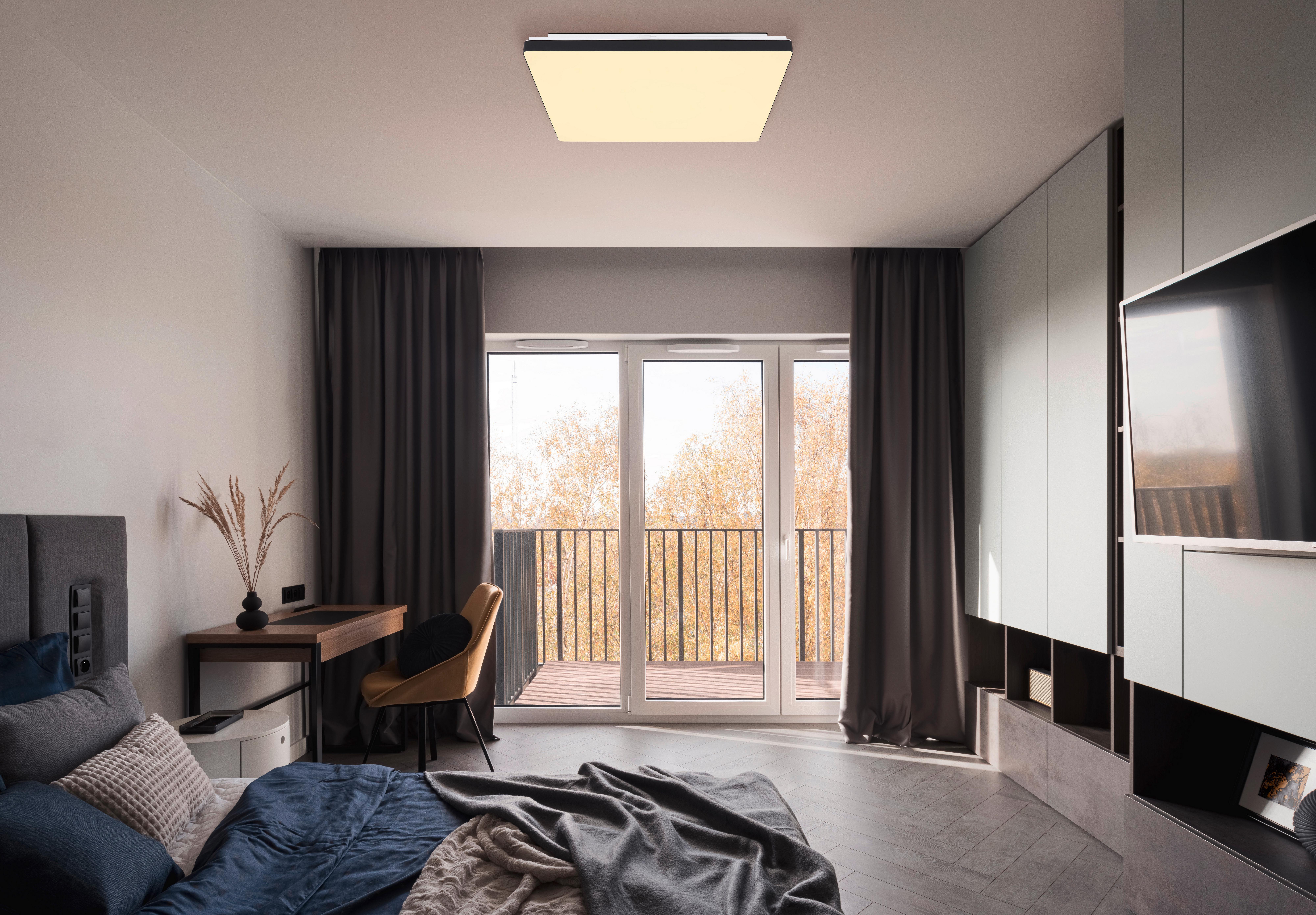 Led Smart Mennyezeti Lámpa Ully - fekete/opál, műanyag/fém (48,5/48,5/6cm) - Globo