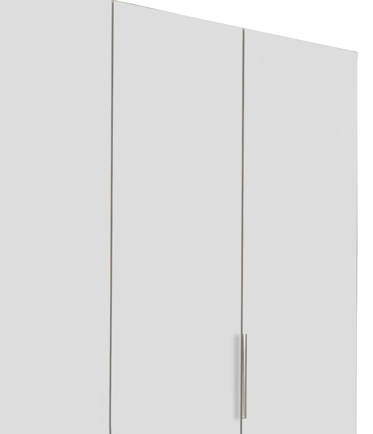 Drehtürenschrank Level 36A B: ca. 200 cm Weiß/Eiche Dekor - Chromfarben/Eichefarben, MODERN, Holzwerkstoff/Kunststoff (200/216/58cm) - MID.YOU