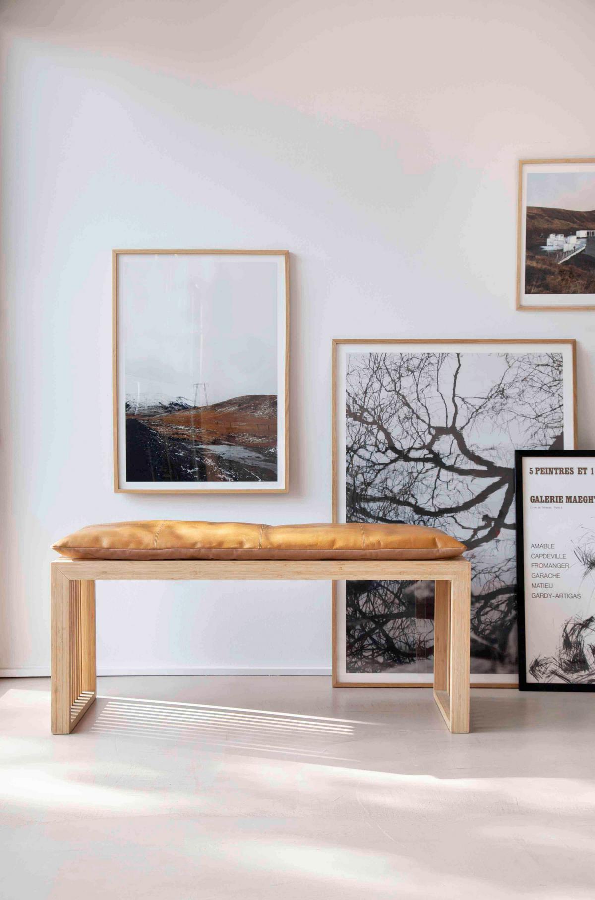 Sitzbank ''Rib'', aus Echtholz, Bambusfarben - Naturfarben, KONVENTIONELL, Holz (104/43/35cm) - MID.YOU