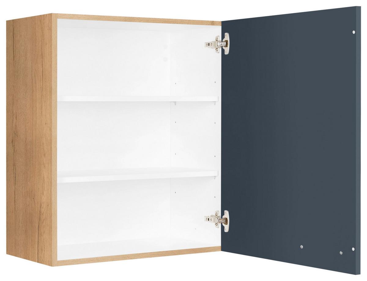 Küchenoberschrank Easytouch Blau - Blau/Eichefarben, MODERN, Holzwerkstoff/Metall (60/72/35cm) - Nobilia
