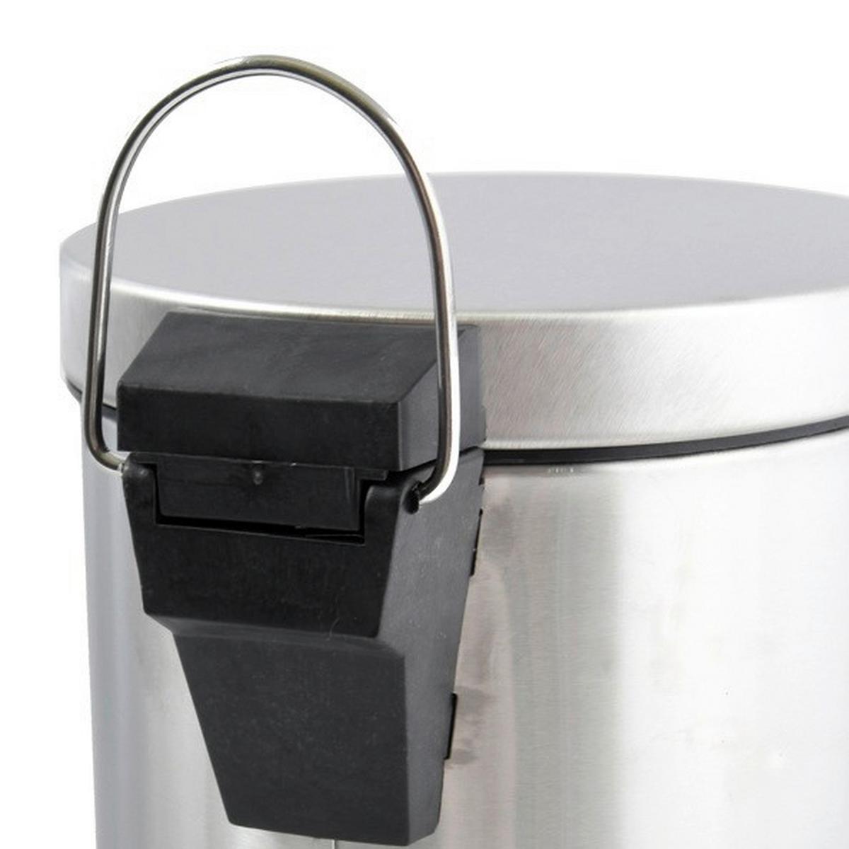 Treteimer 100108 - Silberfarben/Schwarz, Basics, Kunststoff/Metall (17/25cm)