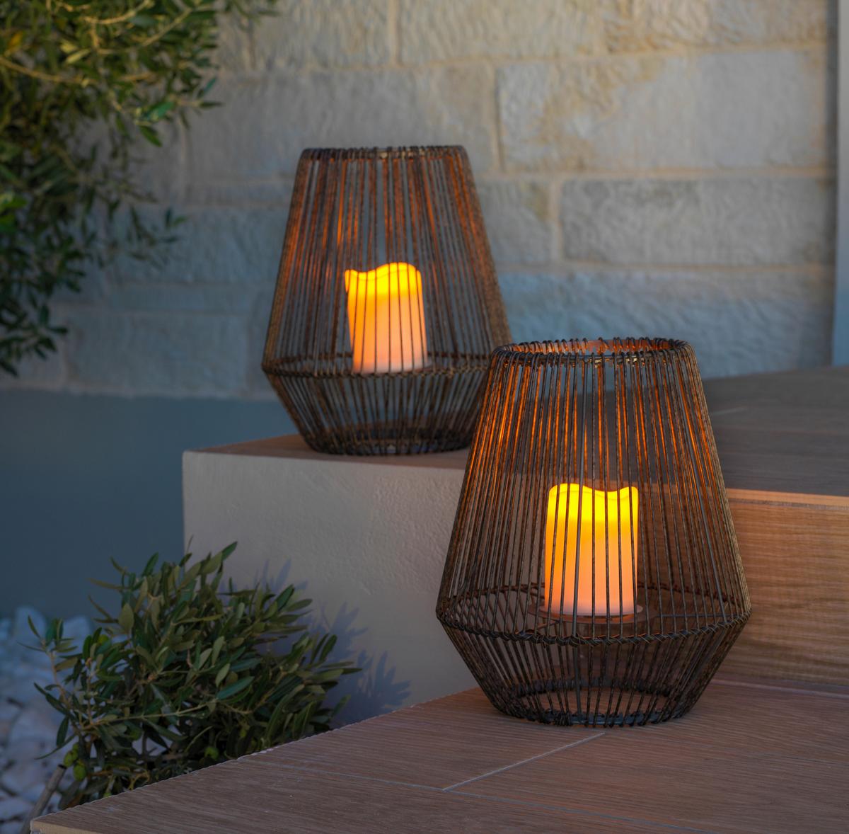 LAMPA SOLARNA ELENI - ciemnobrązowy, Modern, tworzywo sztuczne/metal (26/30,5cm) - Modern Living