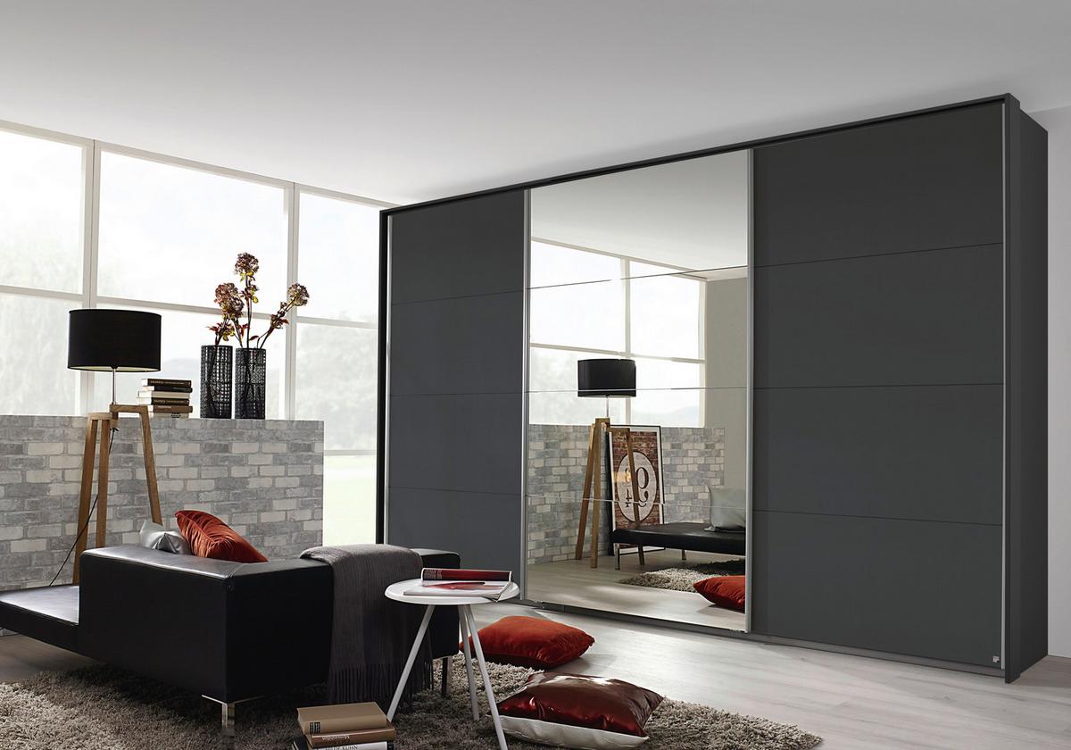 Dulap cu uși culisante MIAMI - gri, Modern, material pe bază de lemn (361/229/62cm)