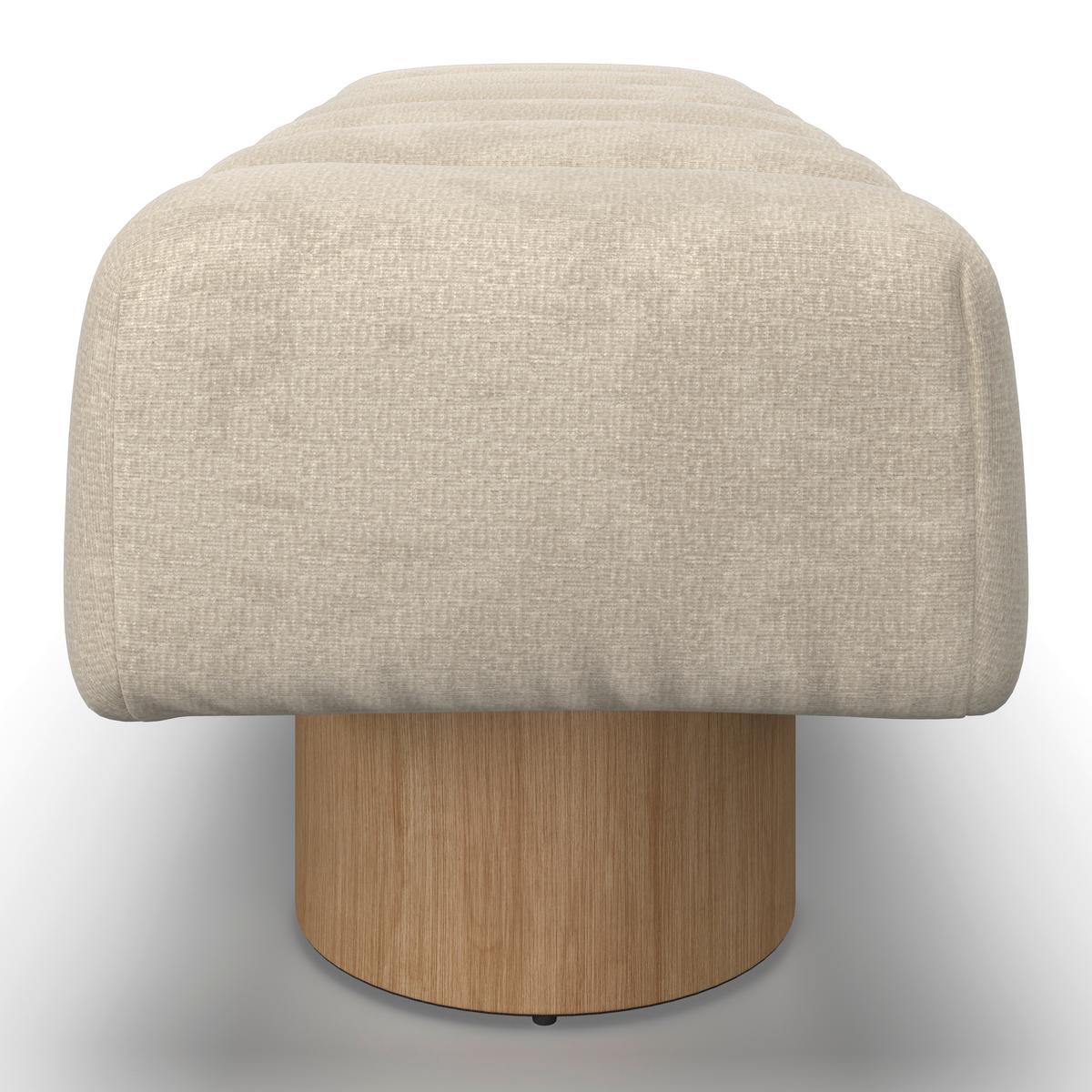 Sitzbank Alina Chenille Creme - Creme/Naturfarben, MODERN, Holz/Holzwerkstoff (140/45/45cm) - Bessagi Home