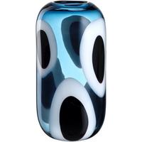 Vase Blau/Schwarz/Weiß - Blau/Schwarz, Basics, Glas (17,00/32,50/12,50cm) - Leonardo