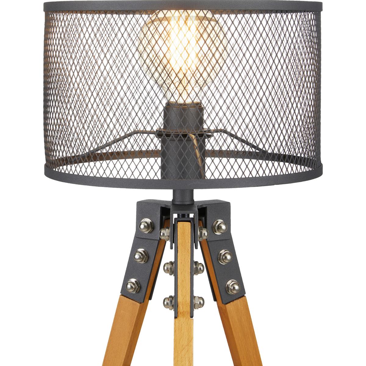 Asztali Lámpa Seraphina - fekete, Modern, fém/fa (30/50cm) - Bessagi Home
