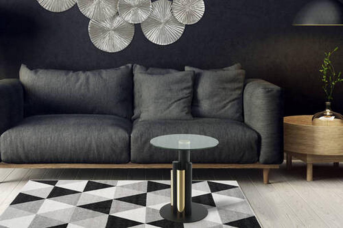 BEISTELLTISCH ZOMOU-GLD - Goldfarben, Modern, Glas/Metall (46/46/52cm) - Kayoom