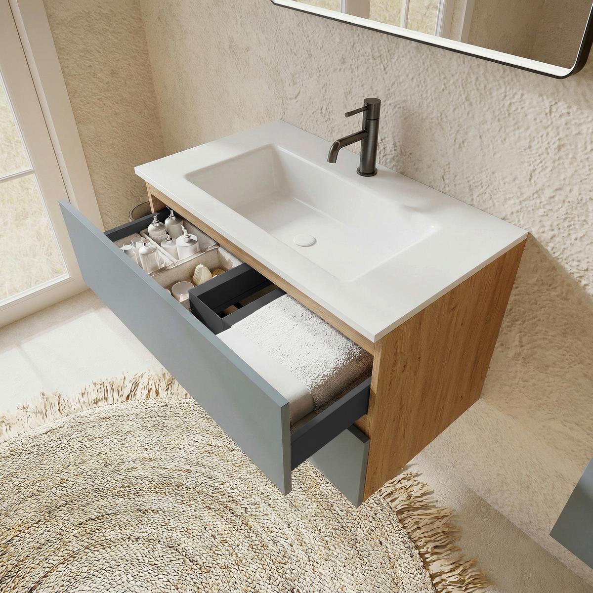 Element Ispod Umivaonika Easy - boje lave/divlji hrast, Moderno, drvni materijal (80/51/46cm)