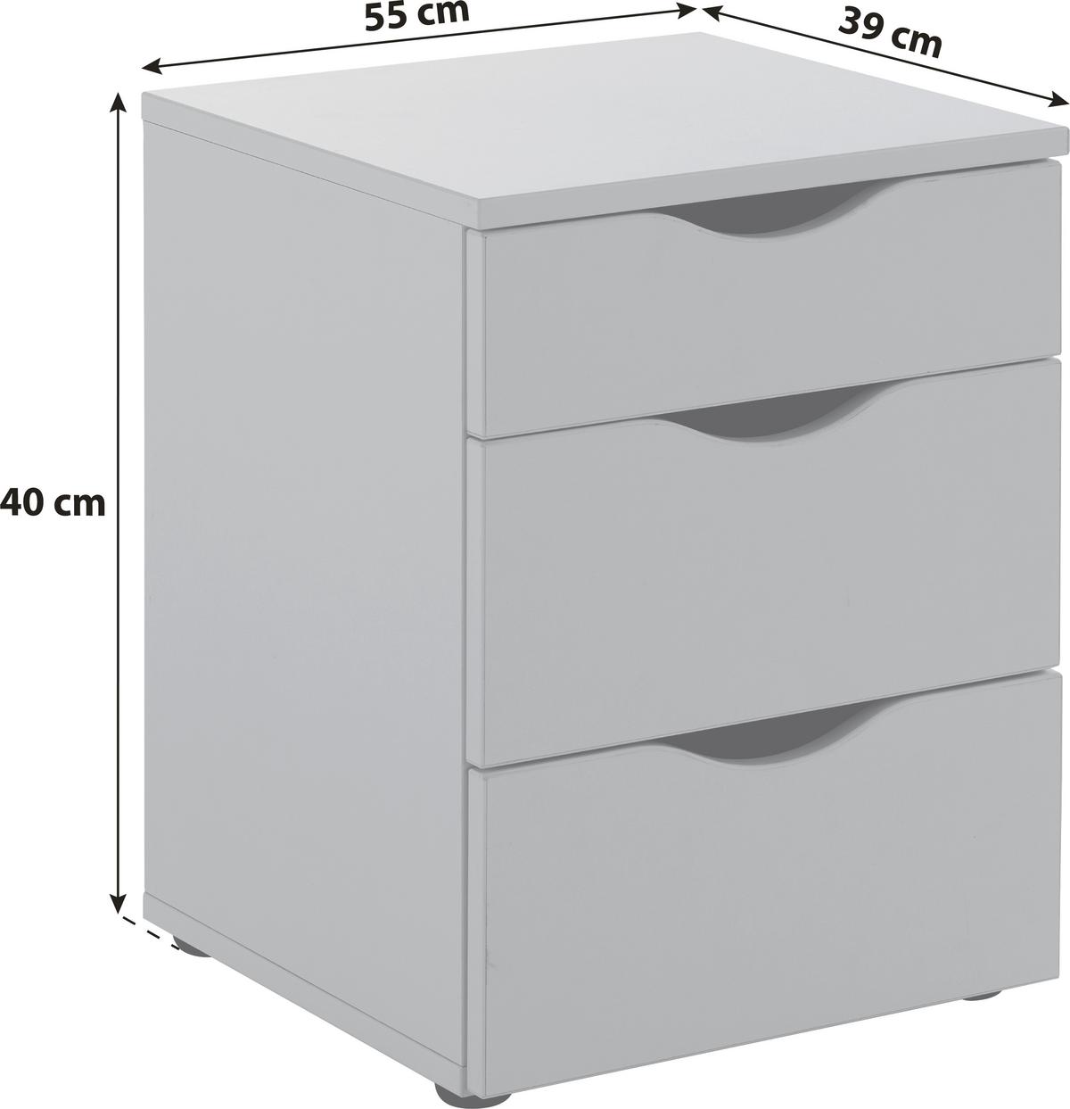 Nočna Omarica Maxi, Bela - črna/bela, Konvencionalno, umetna masa/leseni material (40/55/39cm) - Mömax