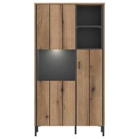 Vitrina Shirley - crna, Konvencionalno, staklo/drvni materijal (82,1/156/40cm) - Zandiara