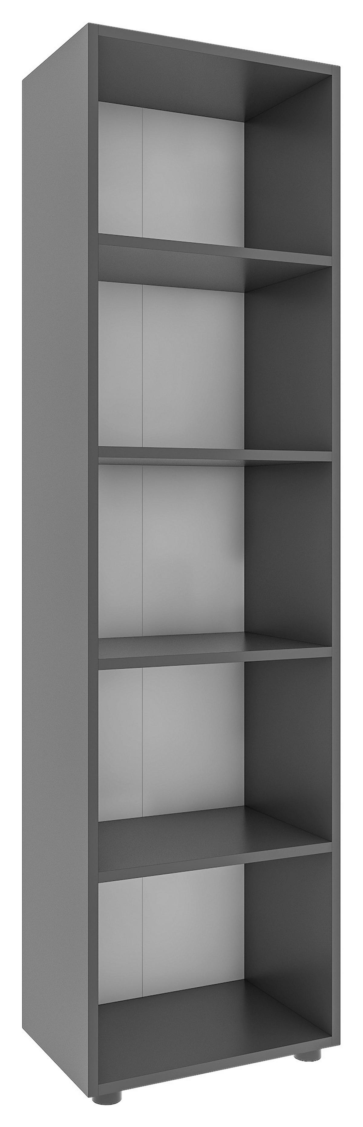 Regal Ulas 5, Siva - črna/antracit, Moderno, umetna masa/leseni material (49/178/32cm) - MID.YOU