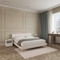 Oblazinjena Postelja Mara - naravne barve/bež, Moderno, kovina/tekstil (180/200cm) - Bessagi Home