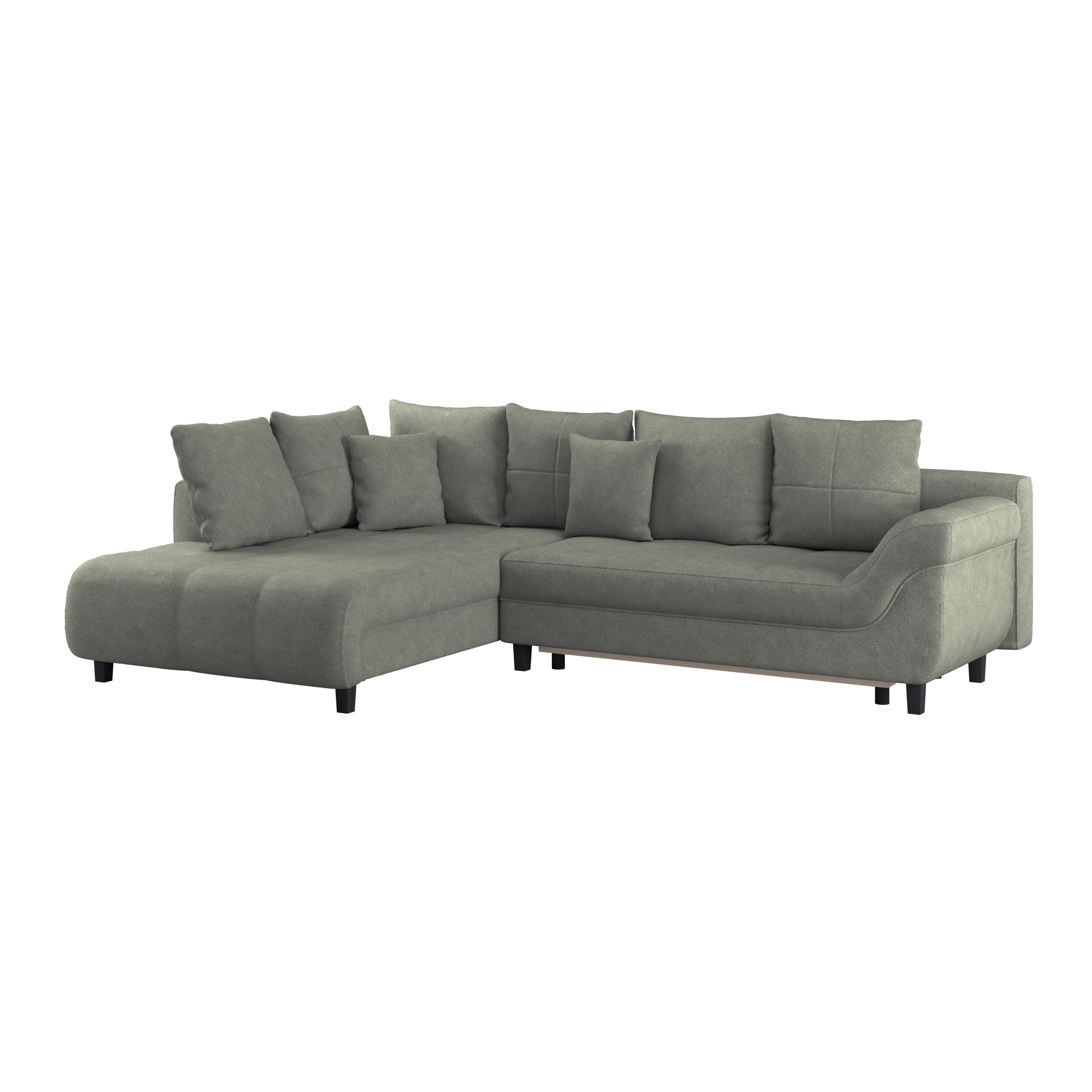 Kutna Garnitura Mendoza - zelena/crna, Design, tekstil/drvo (197/309cm) - Modern Living