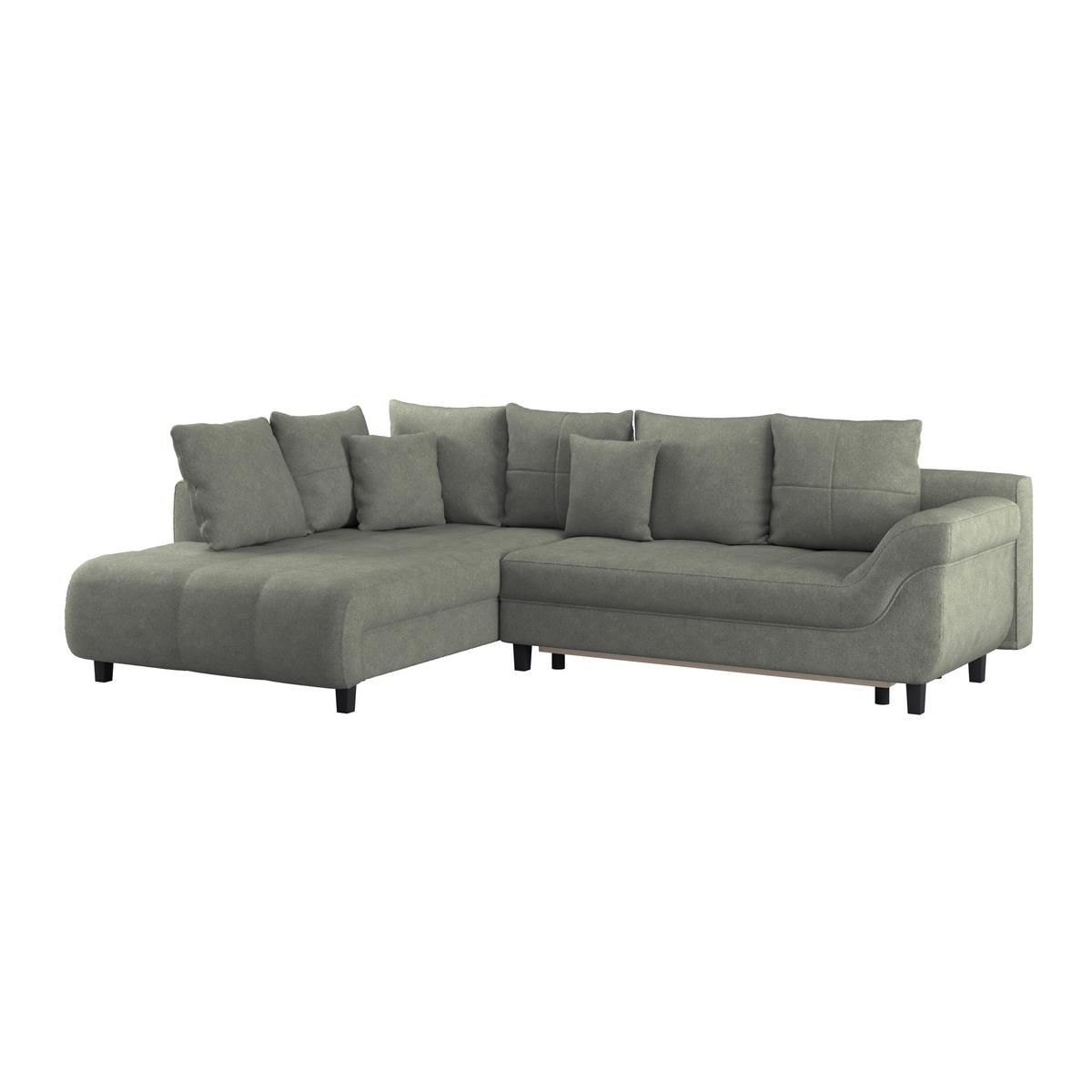 Kutna Garnitura Mendoza - zelena/crna, Design, tekstil/drvo (197/309cm) - Modern Living