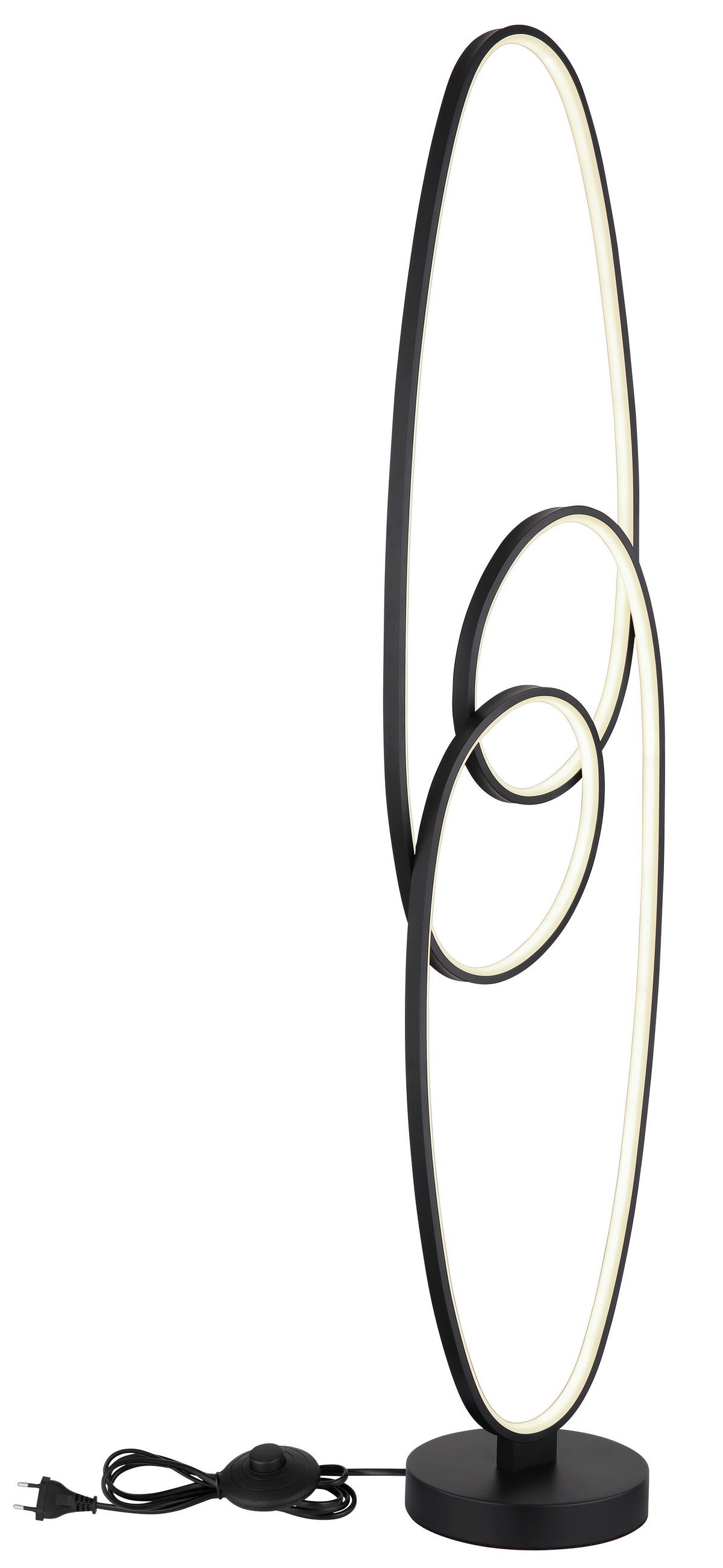 LED-STEHLEUCHTE 67177-36S SPIRA - Weiss/Schwarz, Design, Kunststoff/Metall (29/20/122cm) - Globo