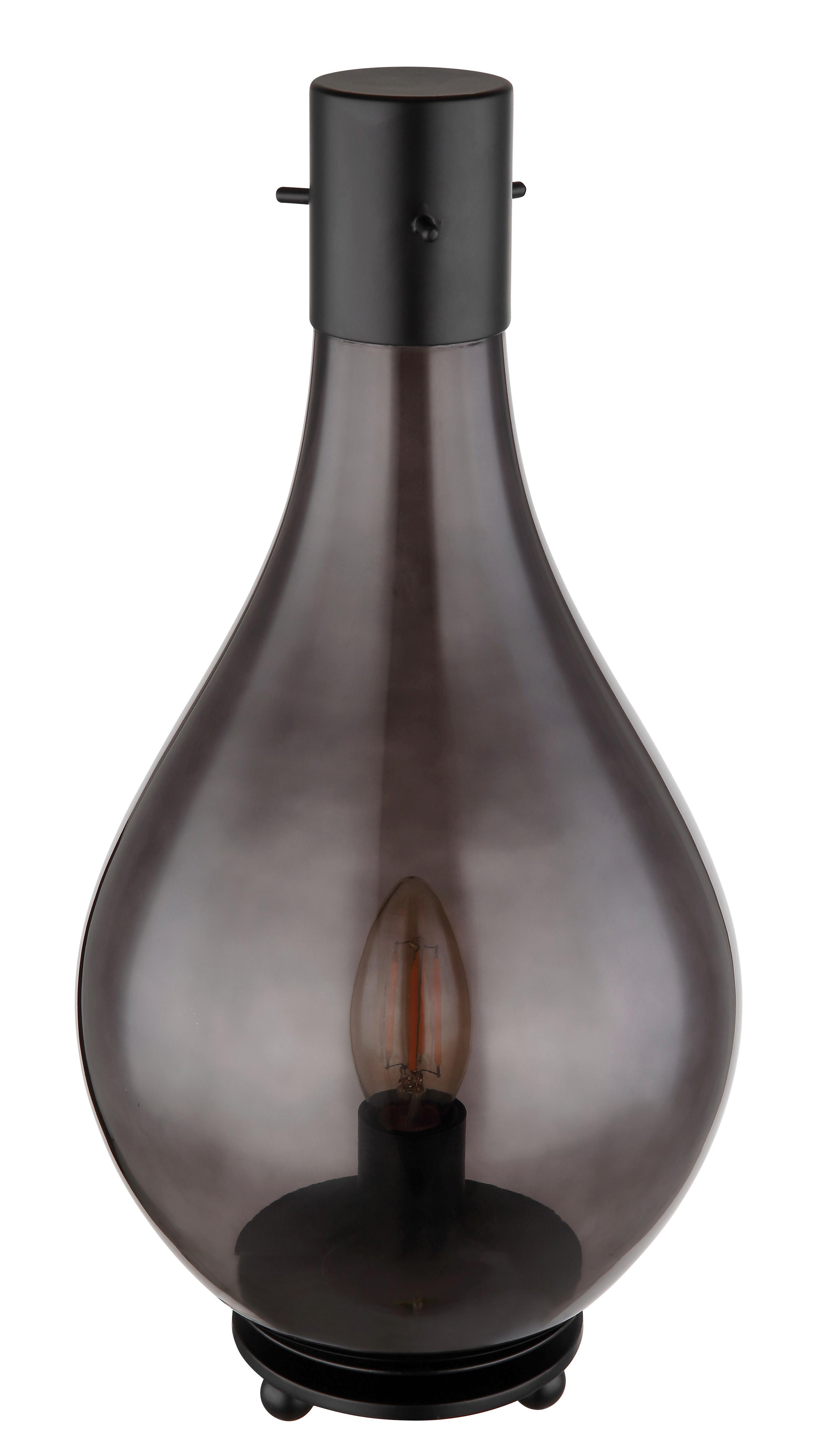Tischleuchte Oskus Schwarz max. 40 Watt - Schwarz, Basics, Glas/Metall (18/35cm) - Globo