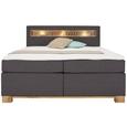 Boxspringbett Anthrazit 160x200cm - Eichefarben/Anthrazit, KONVENTIONELL, Holzwerkstoff/Textil (210/170/115cm) - PREMIUM LIVING
