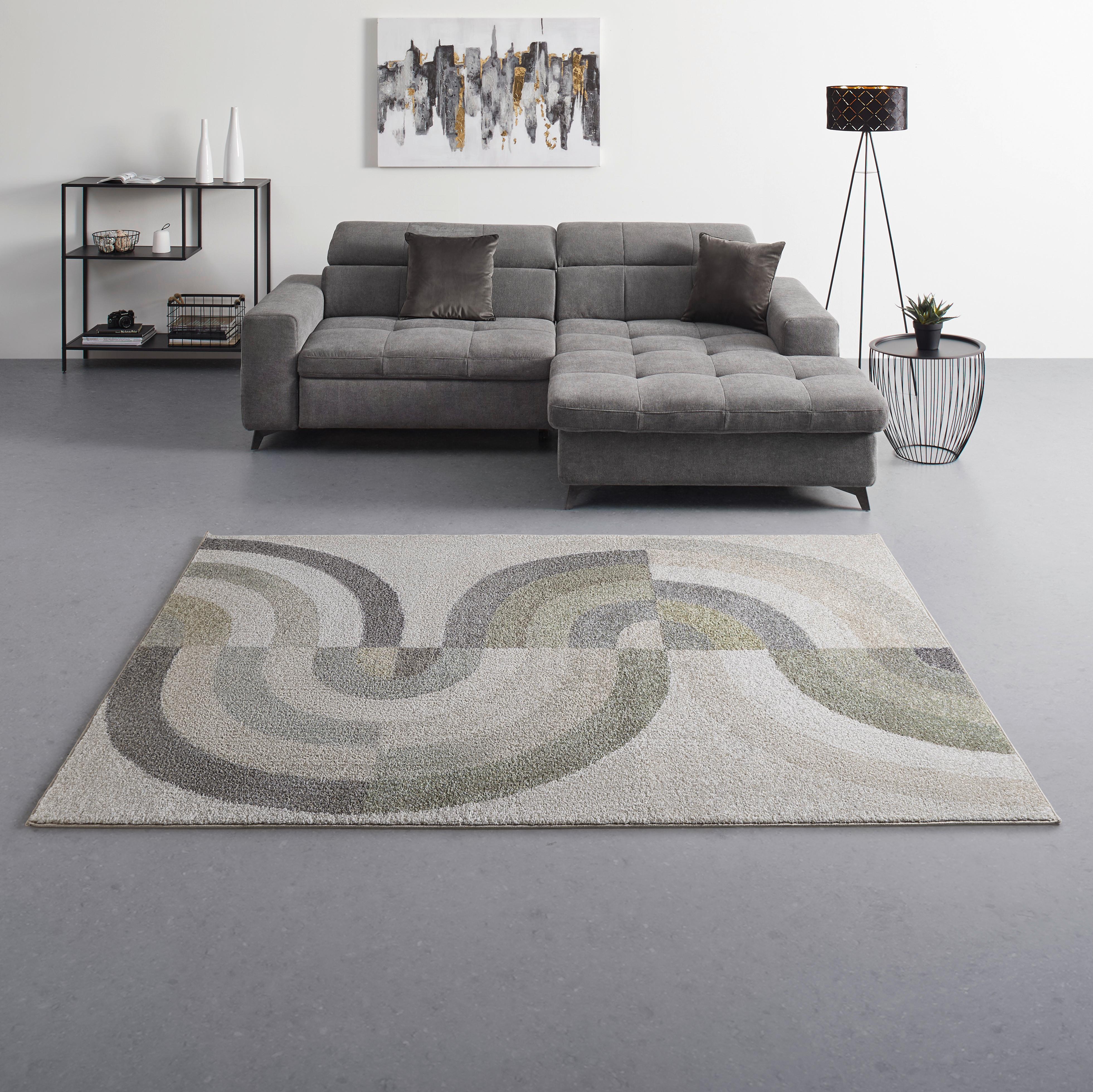 VÄVD MATTA RIVO-FLOW - beige/grön, Klassisk, textil (120/170cm) - Mömax