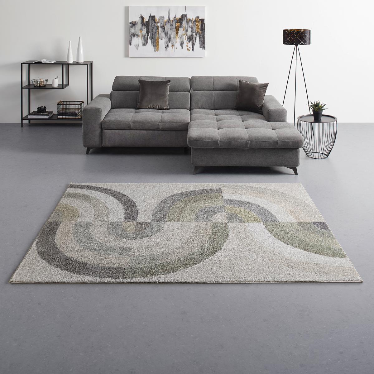 Webteppich Rivo-Flow RIVO-FLOW - Beige/Grün, KONVENTIONELL, Textil (160/230cm) - Mömax
