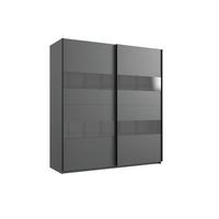 Dulap cu uși culisante ALTONA - grafit/gri, material pe bază de lemn (180/200/64cm) - Modern Living