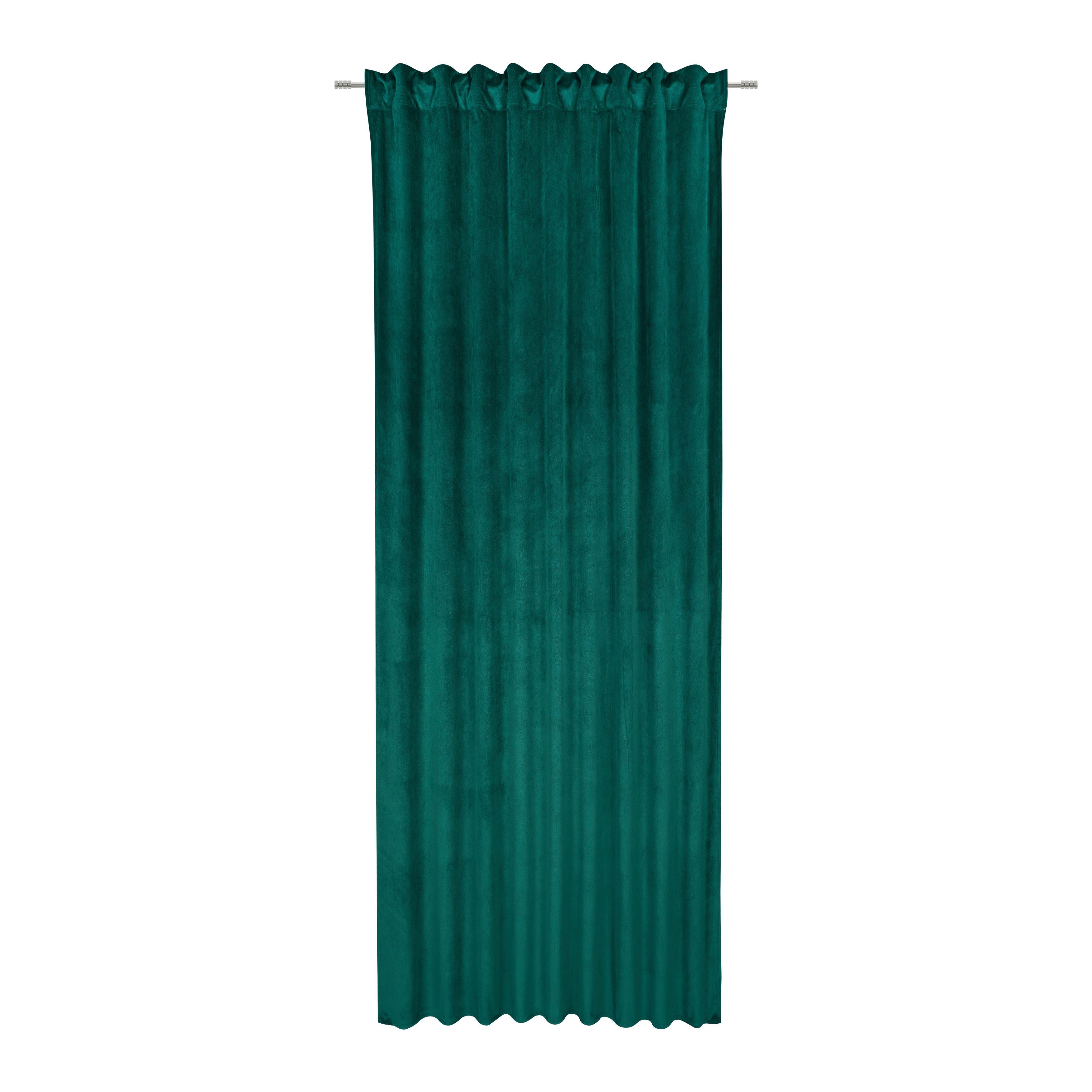 GARDINLÄNGD BIANCA - mörkgrön, Klassisk, textil (140/245cm) - Modern Living