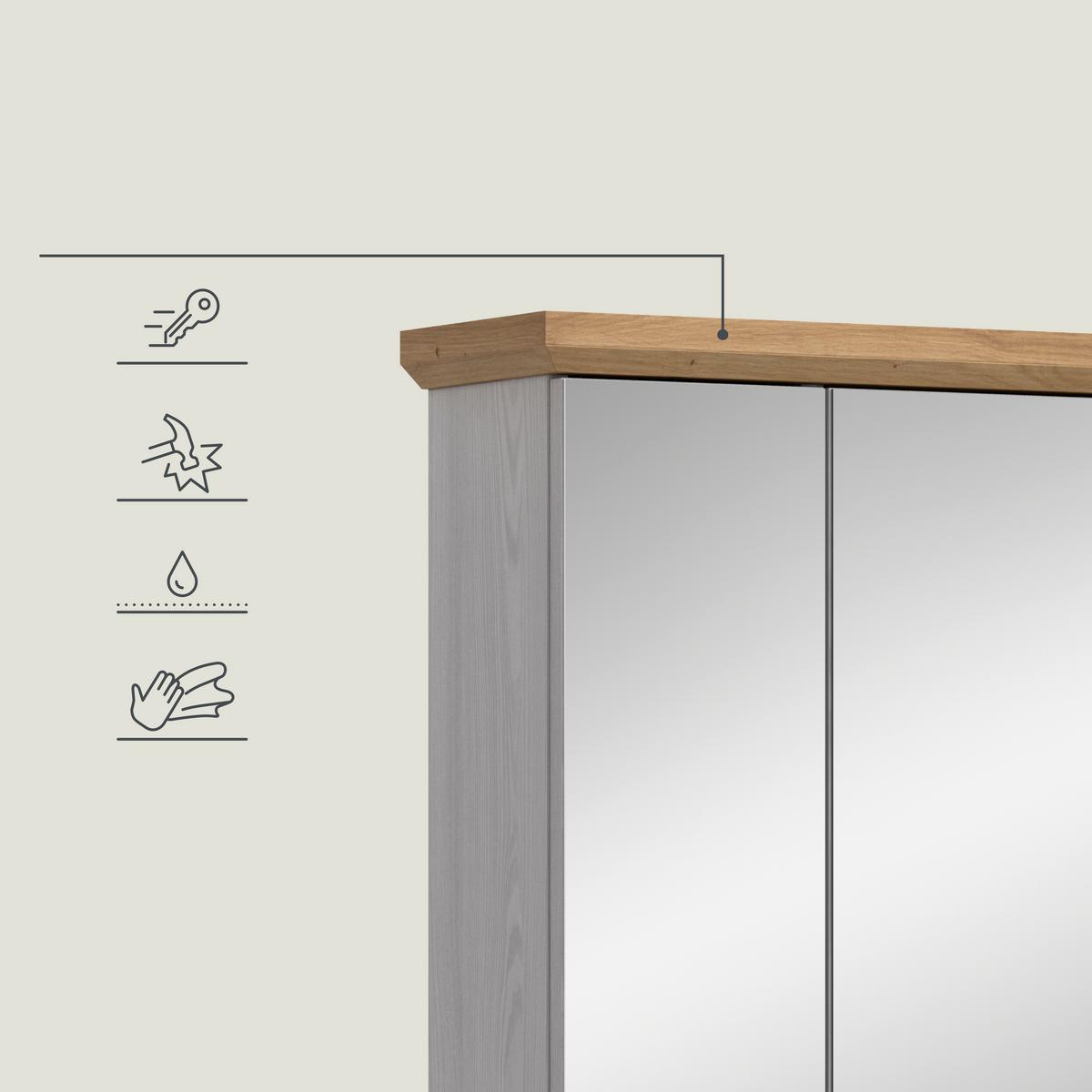 Spiegelschrank Verona Lärchenfarben - Trend, Glas/Holzwerkstoff (69/71/21cm) - MID.YOU