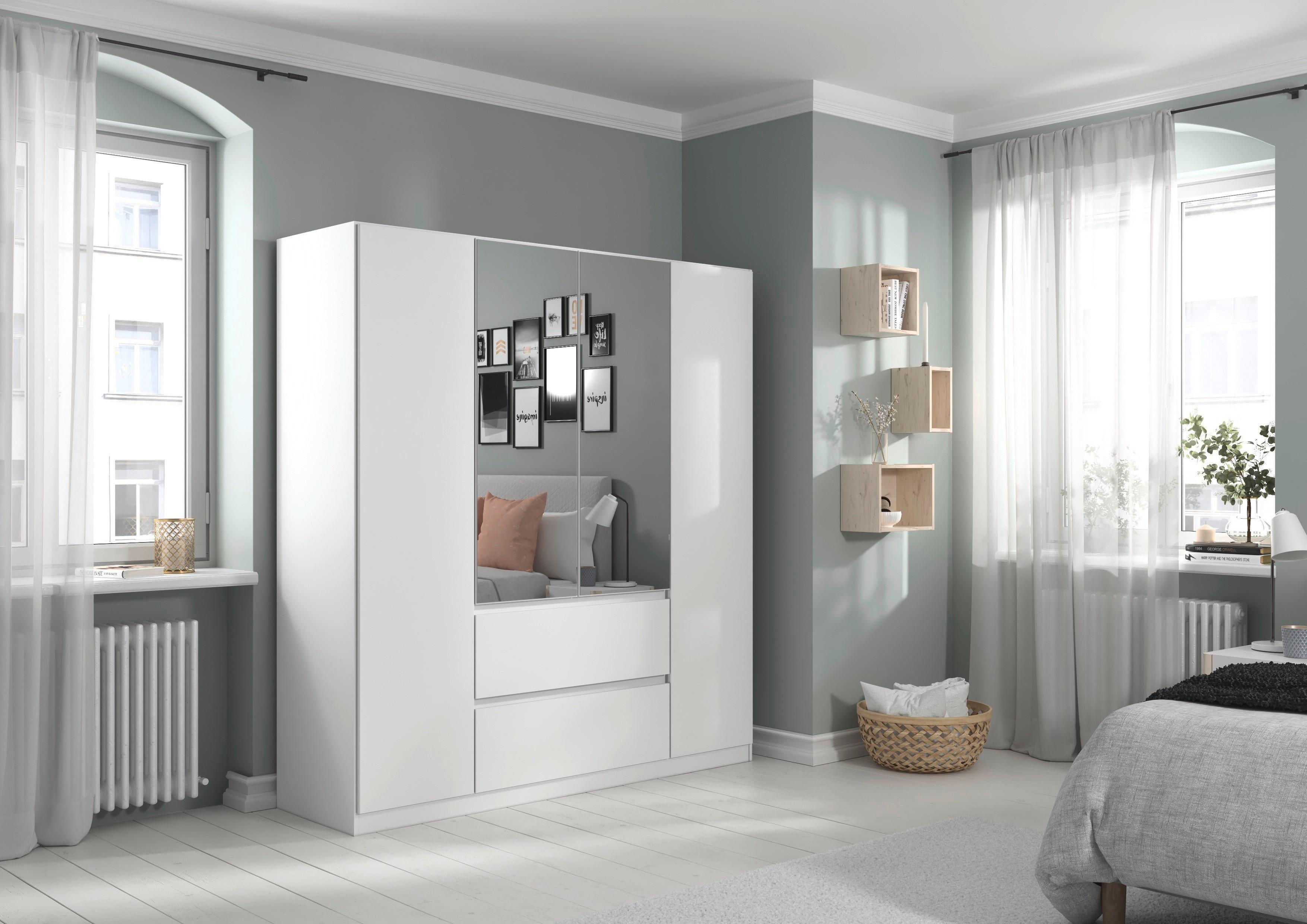 DULAP USI ROTATIVE NIDDA - argintiu/alb, Basics, material pe bază de lemn (181/197/54cm) - Modern Living