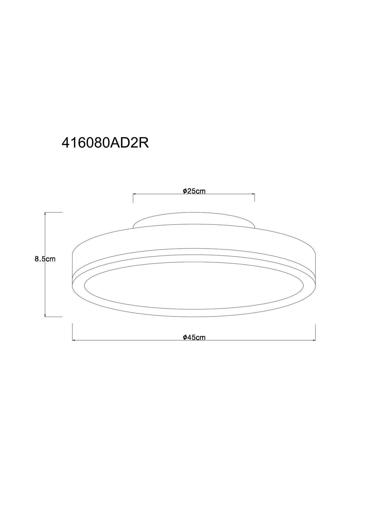 LED-DECKENLEUCHTE 416080AD2R DORO - Weiss/Dunkelgrau, Basics, Kunststoff/Metall (45/8,5cm) - Globo