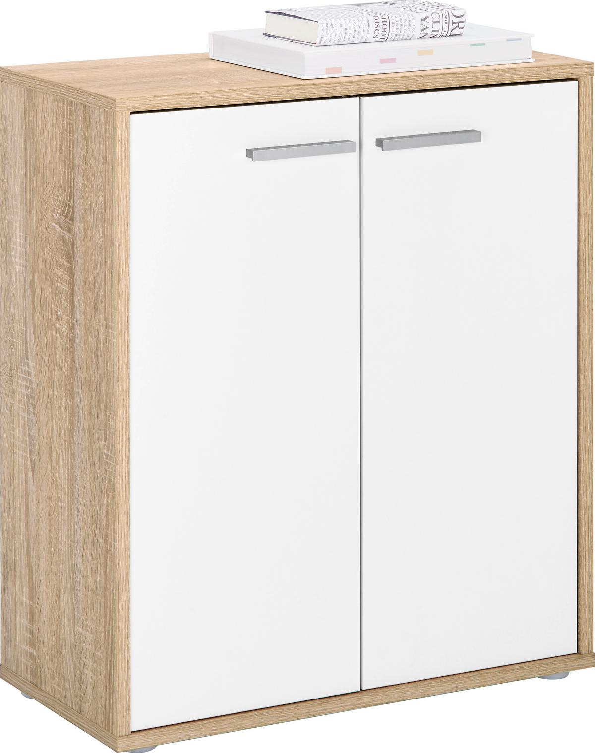 Comodă Andrea - stejar Sonoma/alb, Konventionell, material pe bază de lemn (60/70/30cm) - Best Price