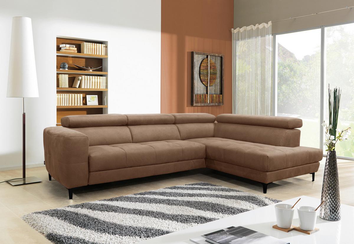 Kutna Garnitura Emma - smeđa/crna, Moderno, tekstil (301/83-102/210cm) - Modern Living
