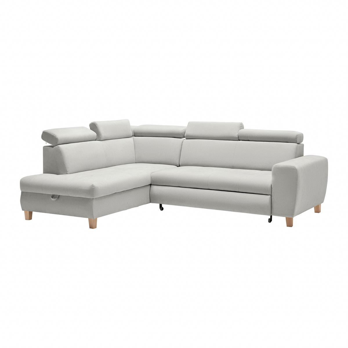 Wohnlandschaft Lugo Grauweiß - Grauweiß, MODERN, Holz/Kunststoff (205/98/266cm) - Mömax