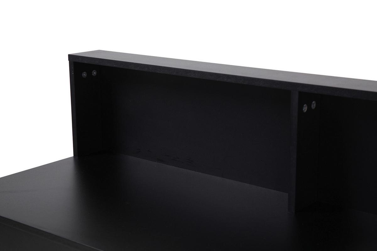 Schreibtisch inkl. Aufsatz Naturfarben/Schwarz - Schwarz/Naturfarben, Design, Holz/Holzwerkstoff (120/45/101cm) - Livetastic