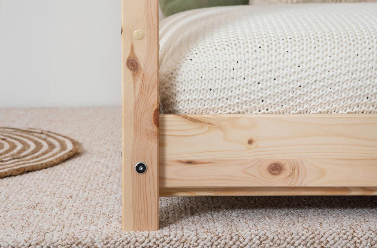 Hausbett KIM Naturfarben ca.100x200cm Echtholz - Naturfarben/Weiß, MODERN, Holz/Textil (100/200cm) - MID.YOU