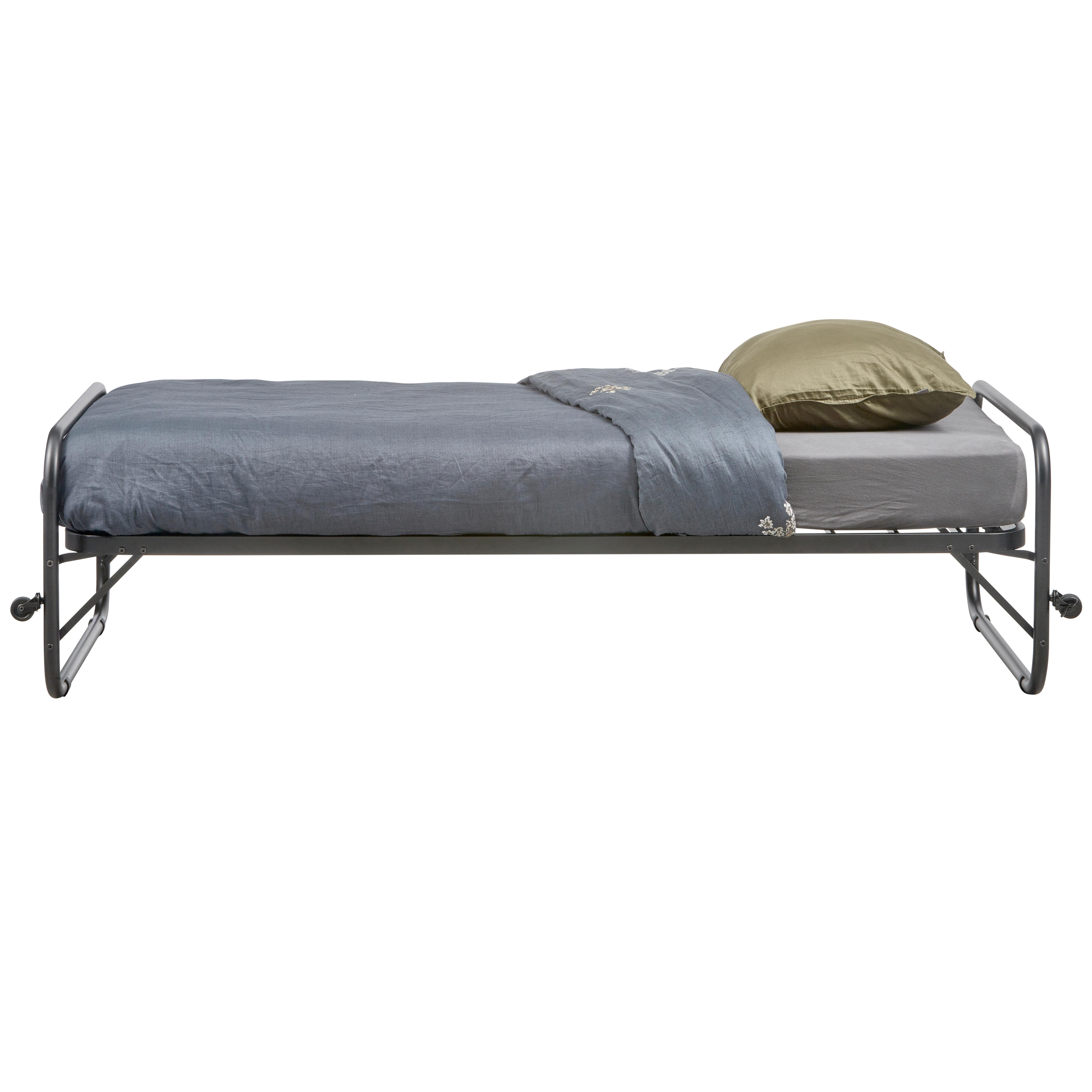 Klappbett Lucy Schwarz - Schwarz, Basics, Metall (90/200cm) - MID.YOU