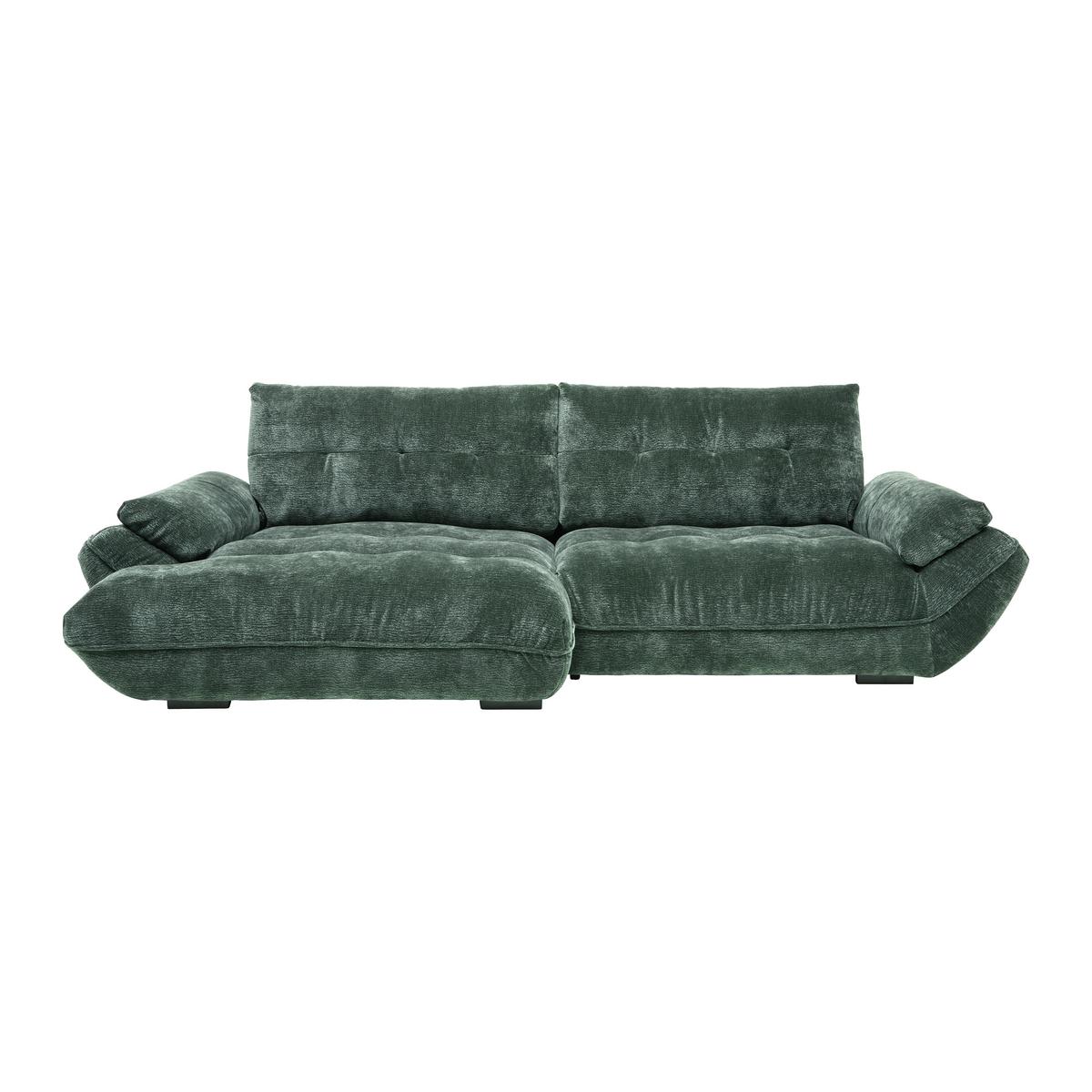Wohnlandschaft Vivo Dunkelgrün - vert foncé/noir, Modern, textile/matière synthétique (179/63/317cm) - Premium Living