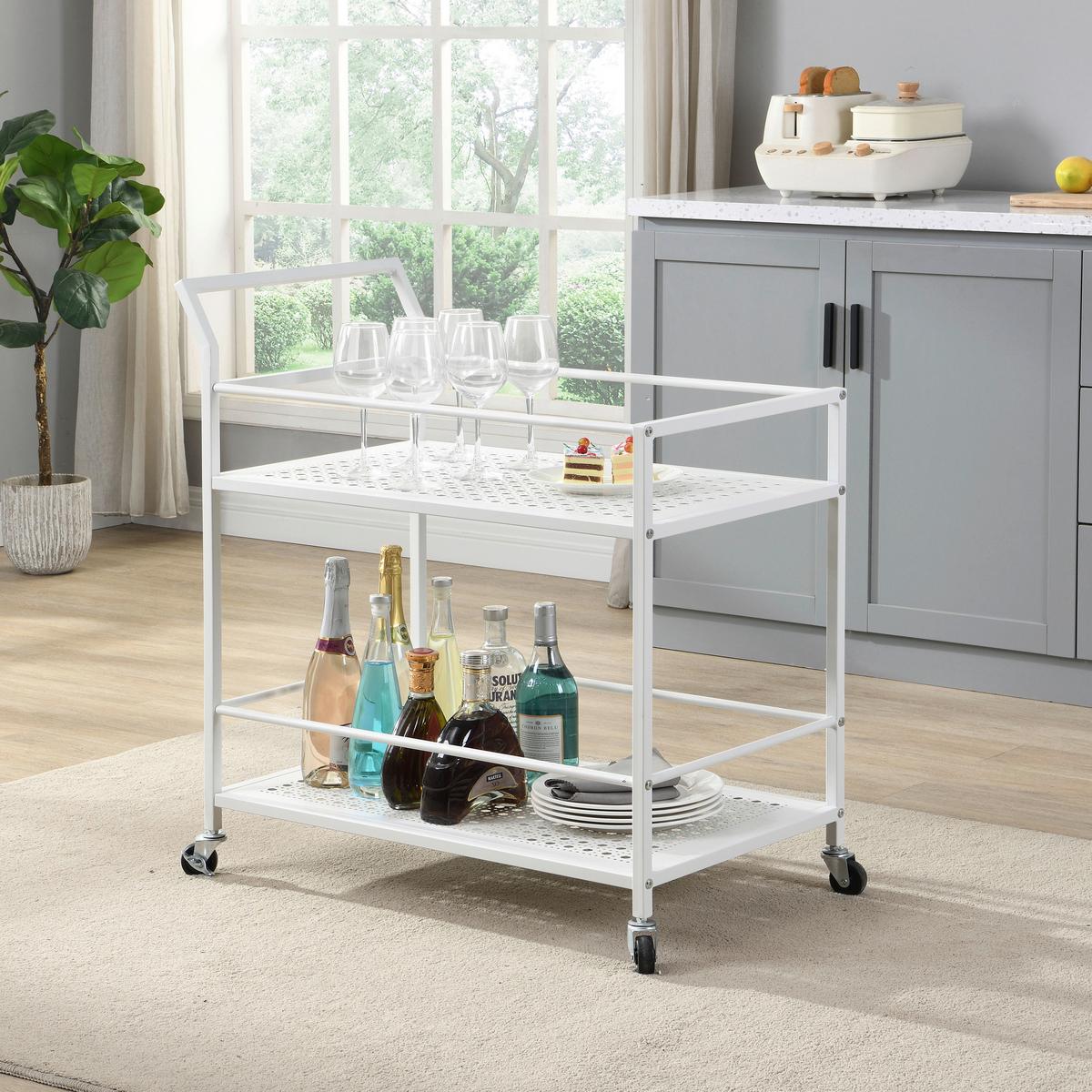 Servierwagen Wl7.322 - Weiss, Design, Kunststoff/Metall (79/45/83cm) - MID.YOU
