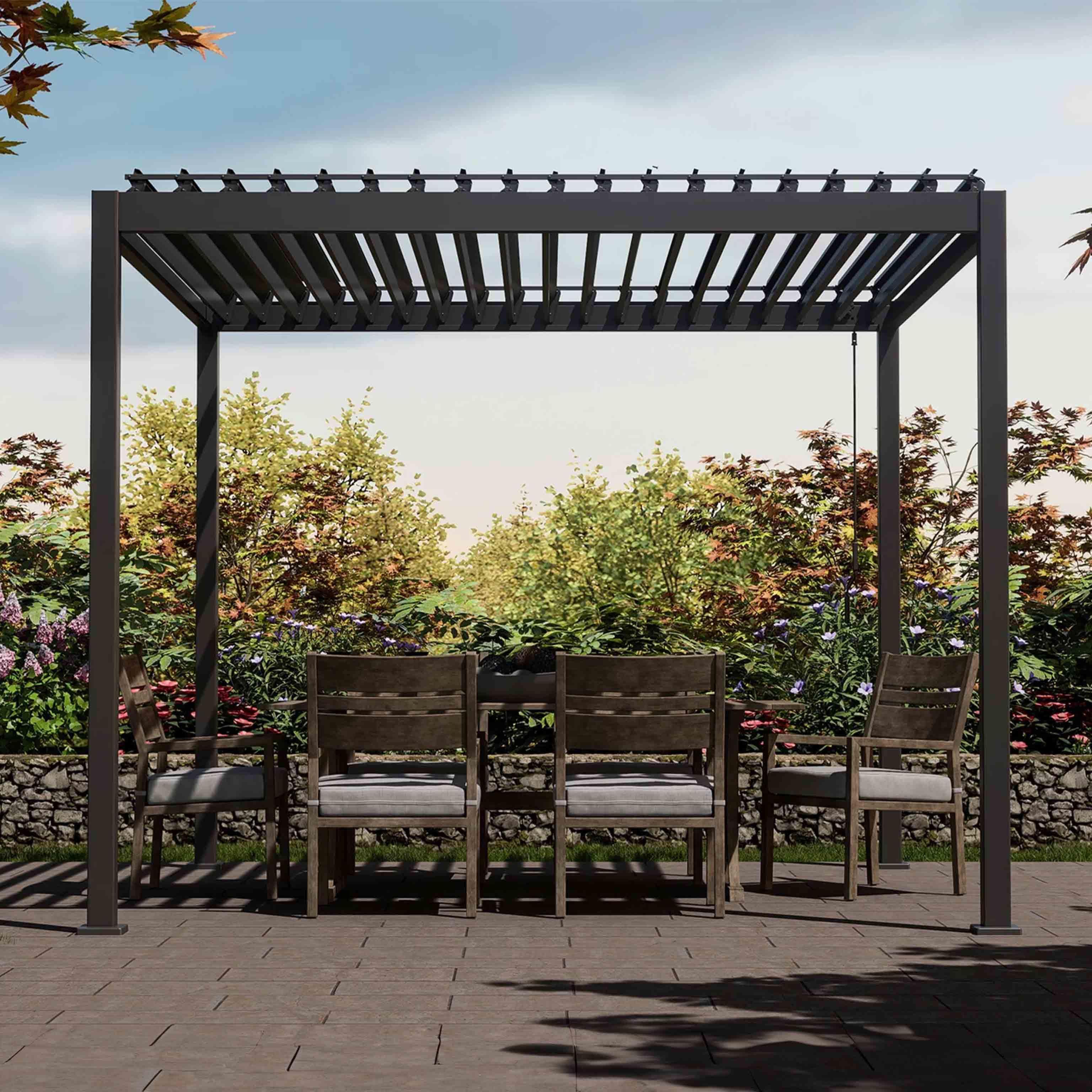 Pergola Mirador, Antracit, 360x300cm - antracit, Basics, kovina (360/240/300cm) - Ambia Garden