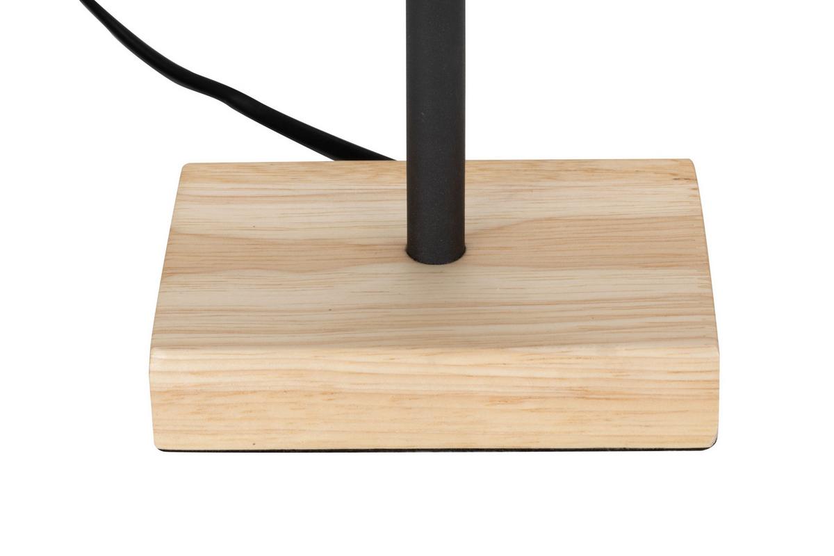 LAMPA STOŁOWA WOODRO *SBB* - kolor naturalny/czarny, Natur, metal/tkanina (17/10/30cm) - Boxxx