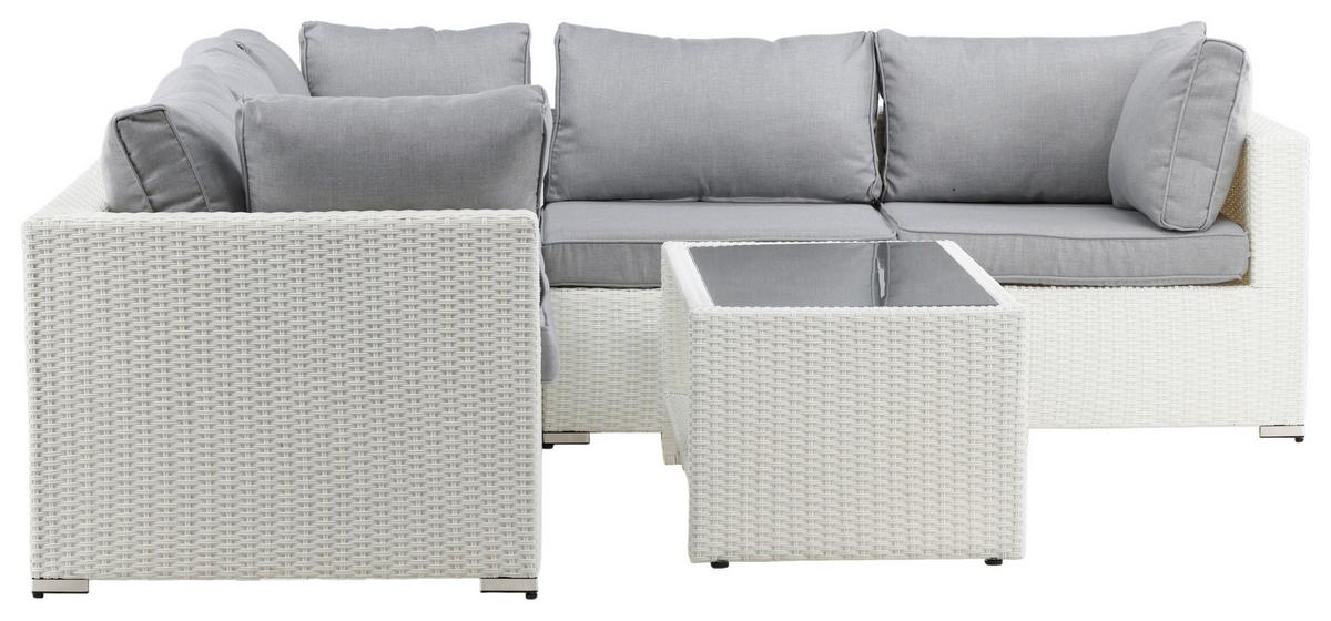 Loungegarnitur Amazon ca. 87x249 cm Hellgrau - Hellgrau, KONVENTIONELL, Kunststoff (87/249cm) - Gardenson